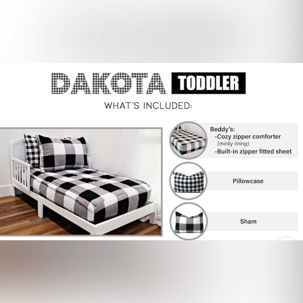 Beddy’s Dakota Toddler Size Minky Zippered Bedding Set
